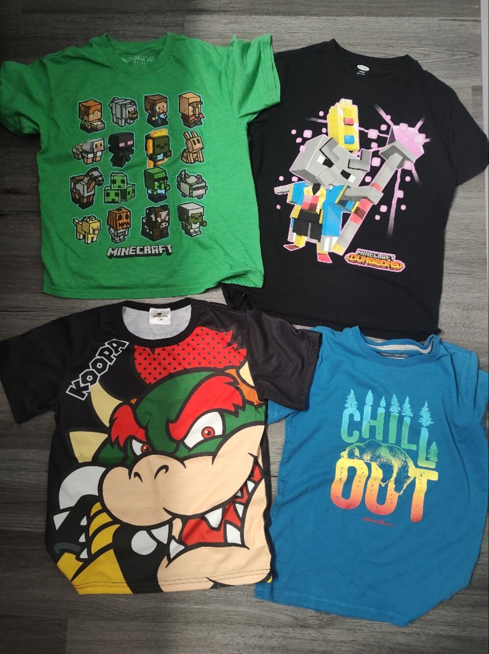 7-12y size S-L boys tshirts Minecraft bundle 4 pcs Set Bundle Nintendo